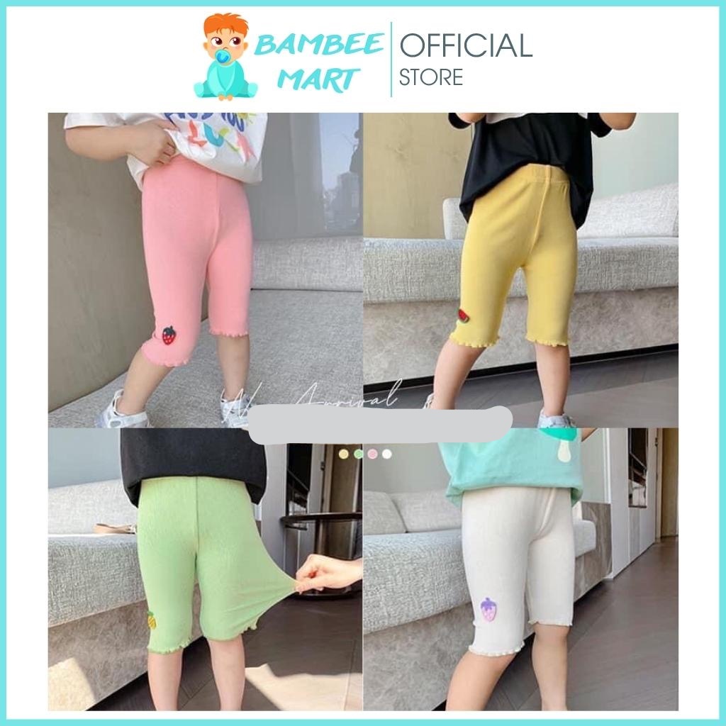 Quần legging gấu cho bé gái, chất liệu cotton tăm mềm mại, 5 màu xinh xắn