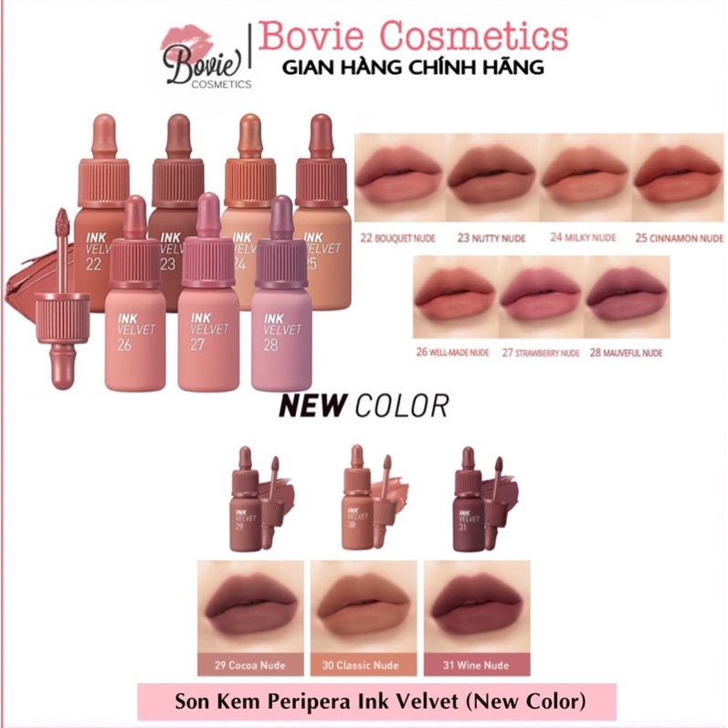 Son kem INK VELVET PERIPERA màu 22 - 23 - 24 - 25 - 26 - 27 - 28