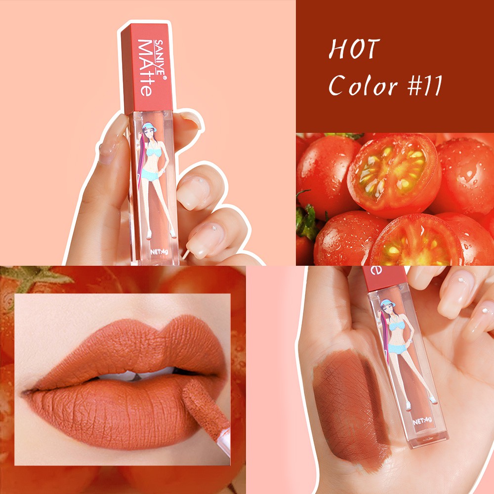 [Hàng mới về] Son kem trang điểm SANIYE L1180 dạng lỏng màu lì dưỡng ẩm lâu trôi | BigBuy360 - bigbuy360.vn