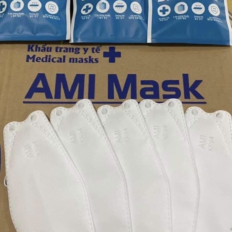 Combo 100 Chiếc Khẩu Trang Kf94 Ami 4D Mark Kháng Khuẩn - Chia Túi 5 - 10c/túi