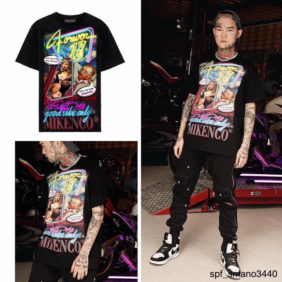 Áo thun tay lỡ Mikenco Party Baby MOSSSHOP - Áo phông nam nữ unisex phong cách hàn quốc ulzzang form rộng 65kg