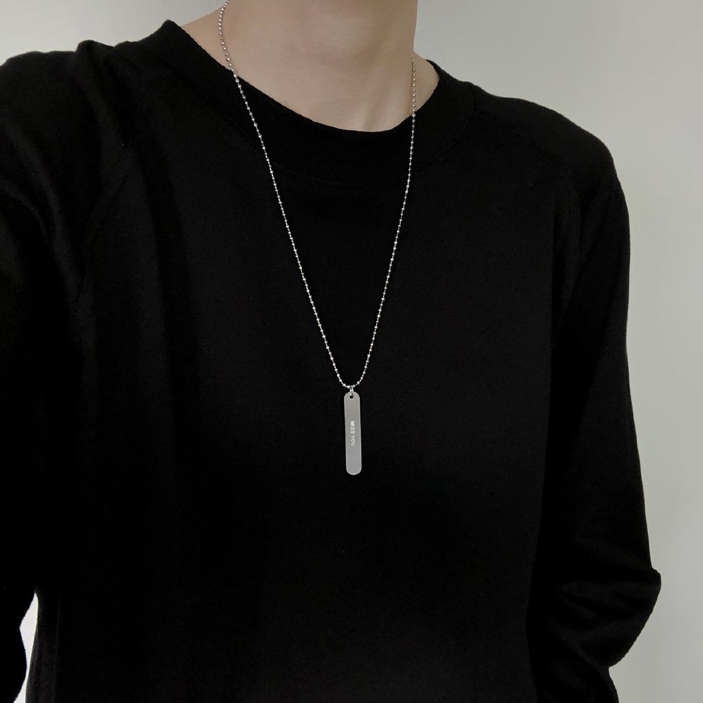 Dây Chuyền Mặt Tròn Khắc Chữ Bằng Thép Titan Không Phai 23313 Thời Trang Cho Nam Nữ