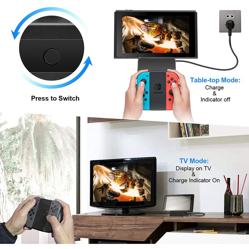 Bộ Đế Sạc Mini Cho Máy Chơi Game Nintendo Switch Kèm Cổng Usb 3.0