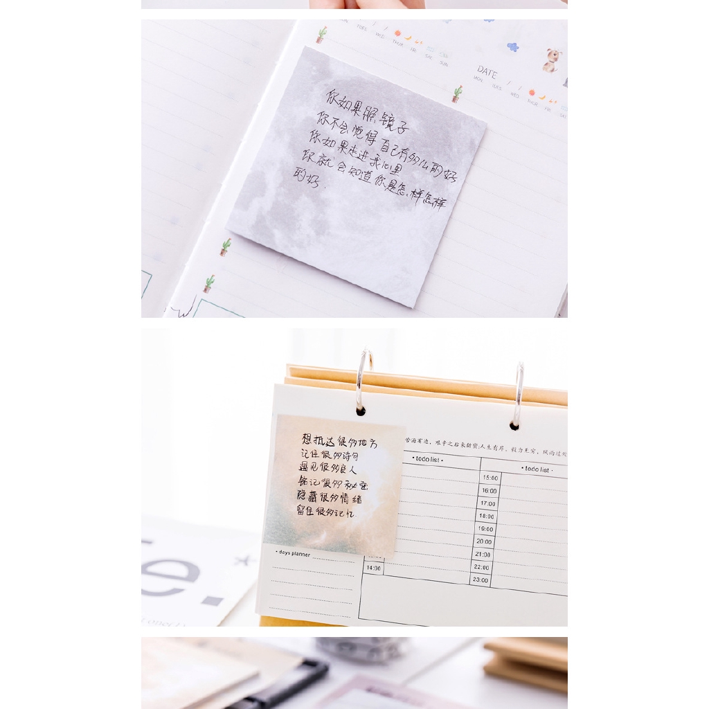 Set 30 Tờ Giấy Ghi Chú In Họa Tiết Hành Tinh Dễ Xé Tiện Dụng Cho Học Sinh/Văn Phòng