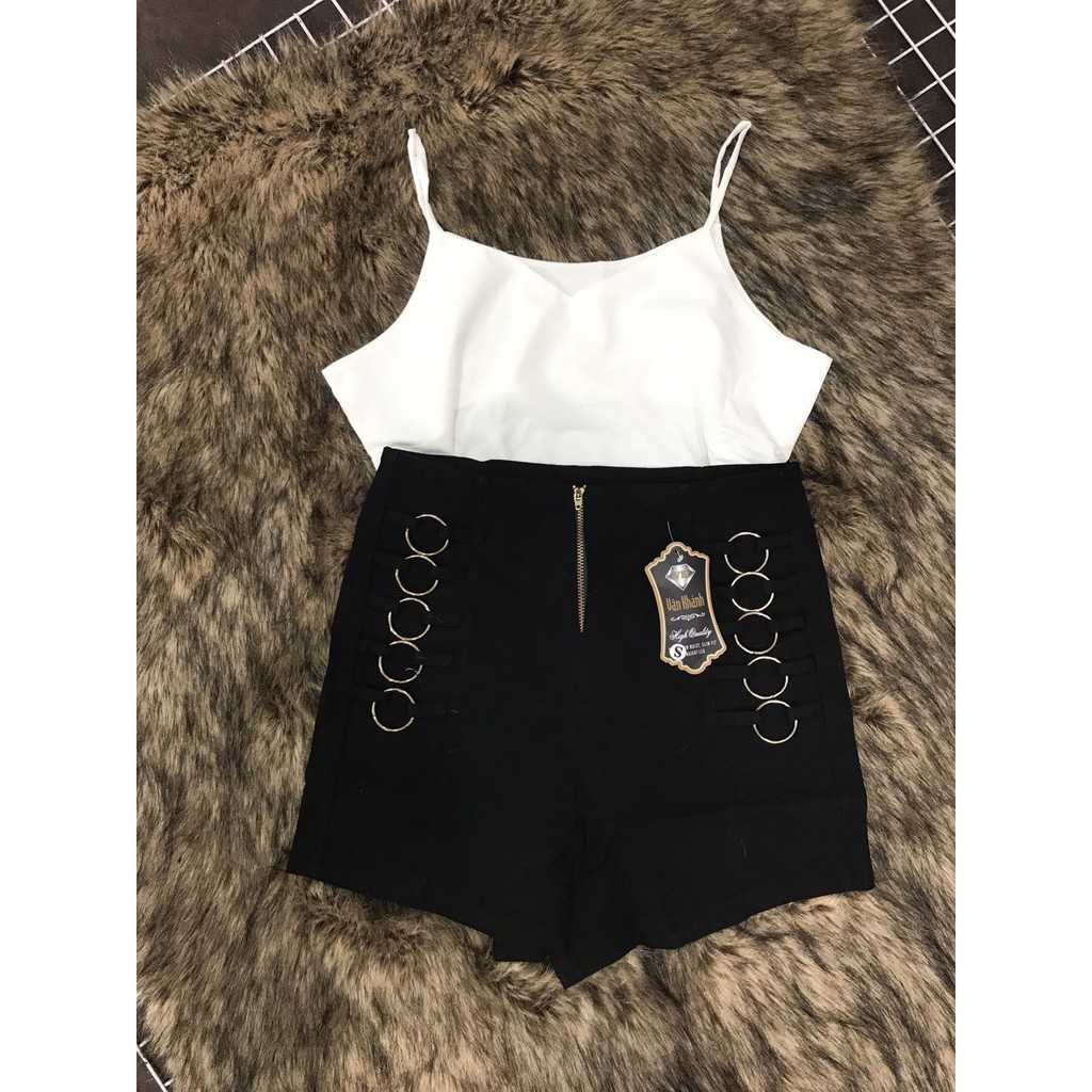 Quần short khoen 2 hàng cực chanh sả