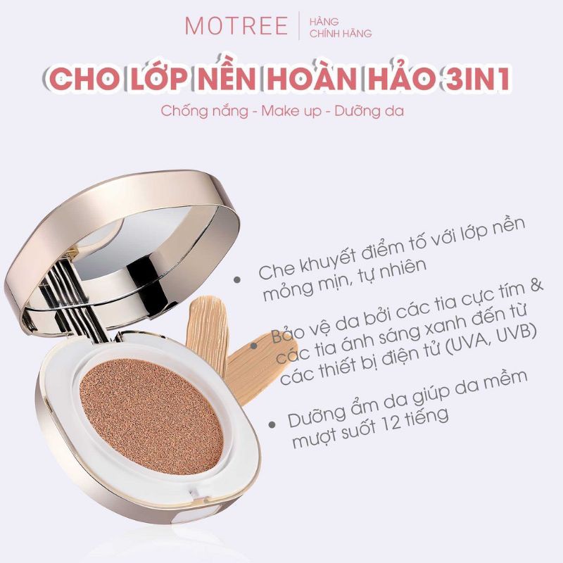 Cushion Chống Nắng, phấn nước Lựu Sâm Motree SPF 50+PA +++,Phù Hợp Mọi Loại Da