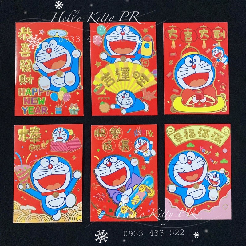 Set 6 bao lì xì Doremon Doraemon