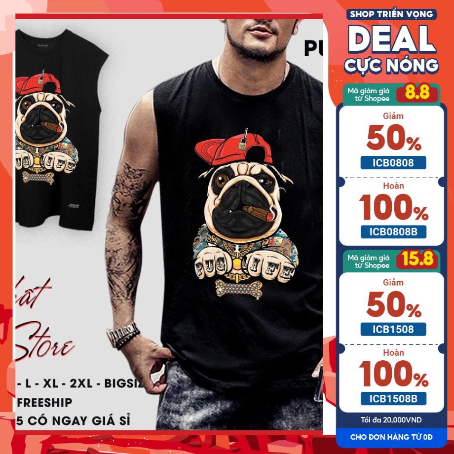 áo tanktop oversize Cool Dog tập gym chơi thể thao thời trang hot 2022 P