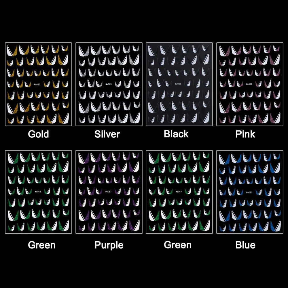 Miếng Dán Móng Tay Hình Chữ U Lấp Lánh 3D DIY