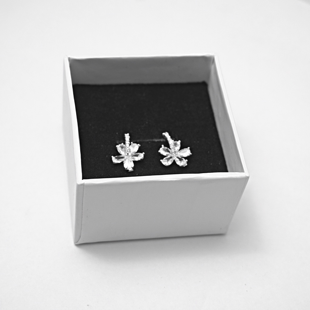 Bông tai bạc ATJ9083 , hoa tai nữ hình hoa đá Stone flower shape ANTA Jewelry