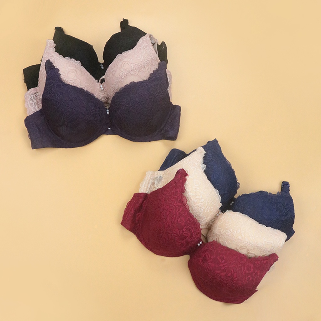 Áo Lót Nữ Phối Ren LUPERI LV821 Có Gọng, Mềm Mút Mỏng Không Xù, Bản 2 Móc Trẻ Trung, Dây Tháo Rời Tiện Dụng