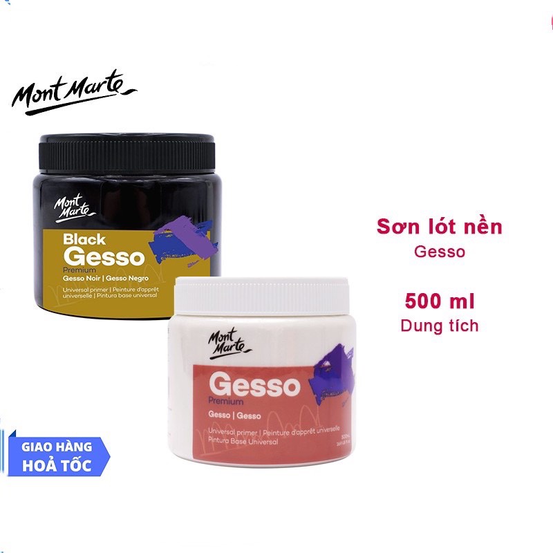 Sơn lót tranh vẽ Gesso Mont Marte 500ml