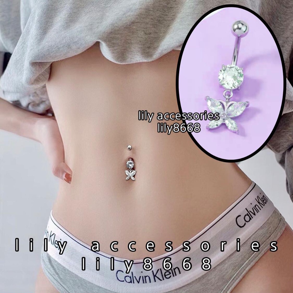 khuyên rốn hình bướm khuyên đẹp đính đá lấp lánh