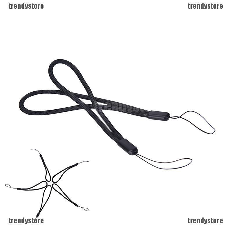 Set 5 Dây Đeo Cổ Tay Màu Đen Bằng Nylon Cho Điện Thoại / iPod / USB / mp3