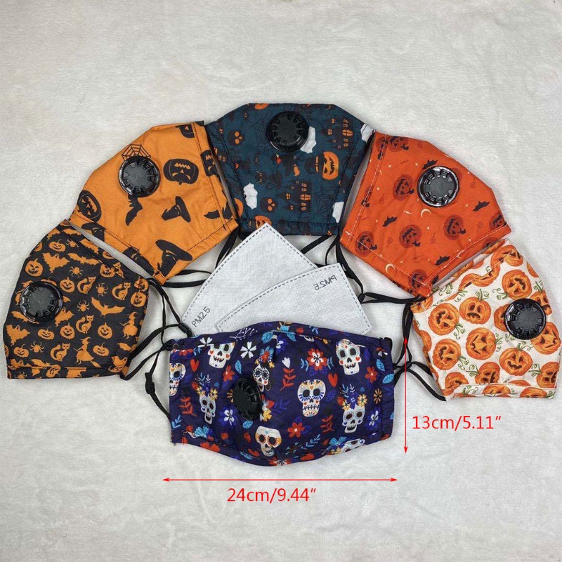 Van Thở Chống Gió Chống Bụi In Họa Tiết Halloween Hoạt Hình Bảo Vệ Miệng Có Thể Giặt Rửa Cho Người Lớn