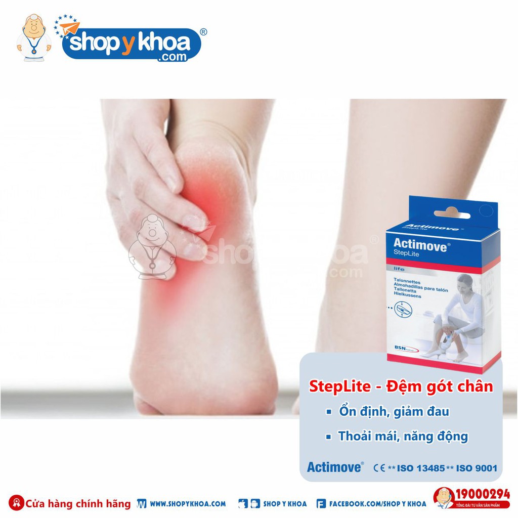 [CÓ QUÀ TẶNG] Đệm gót chân silicone tăng chiều cao Actimove Steplite (Made in Italy)