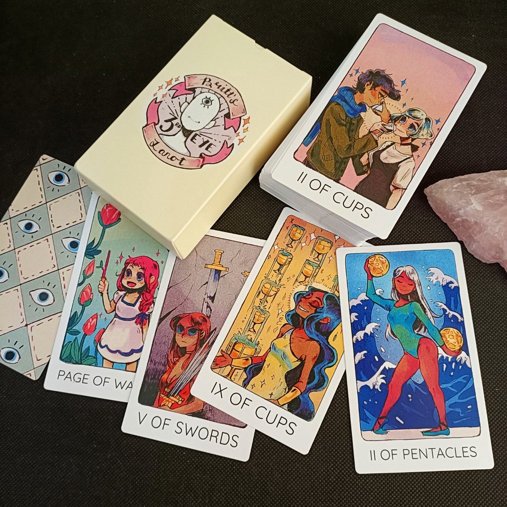 [BÀI LỚN] Bộ Bài Tarot - Britt's 3rd Eye Tarot/Third Eye Tarot kích thước chuẩn 7x12cm có sách hướng dẫn mini