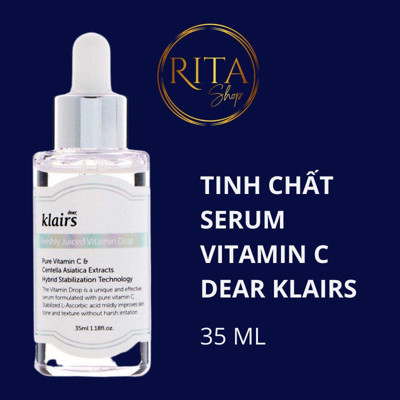 Tinh chất serum vitamin C Dear Klairs Freshly Juice Drops dưỡng sáng trẻ hóa da 35ml