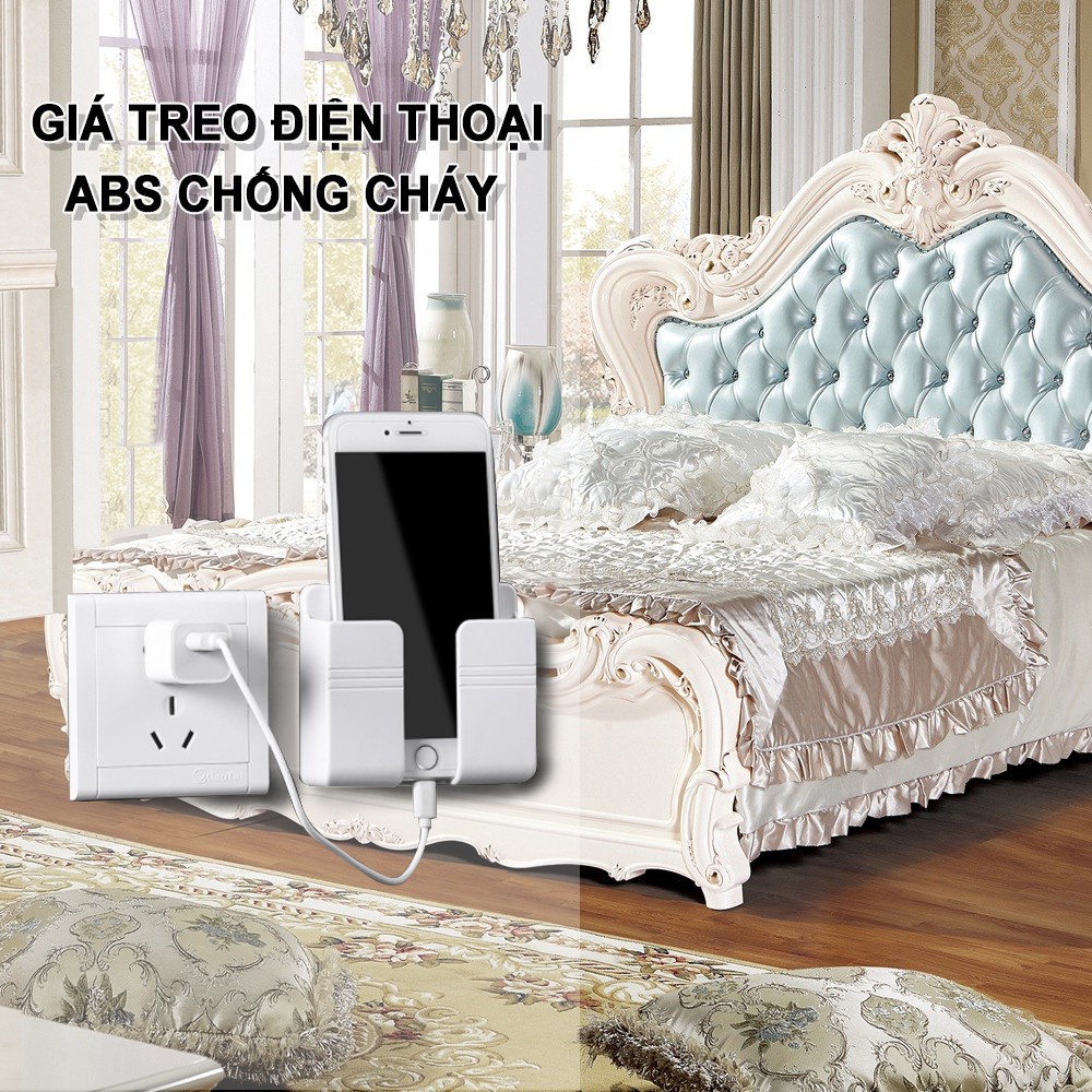 Kệ điện thoại dán tường đa năng, giá đỡ điện thoại treo tường giá đựng remote điều khiển - Uni Shop