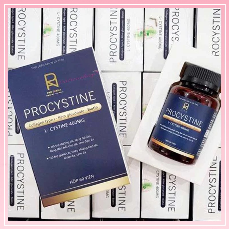 Viên Uống Procystine Hỗ Trợ Giảm Mụn, Đẹp Tóc Dưỡng Ẩm Cải Thiện Trắng Da - Hộp 60 Viên