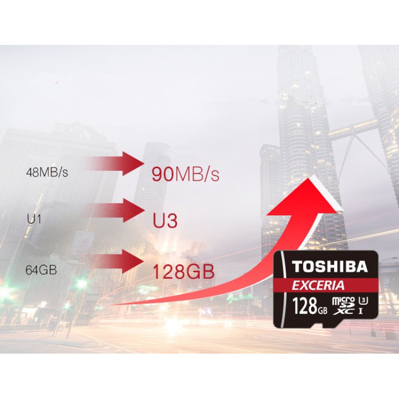 Thẻ nhớ MicroSDXC 64GB Toshiba Exceria U3 hổ trợ Video 4K - BH 5 năm