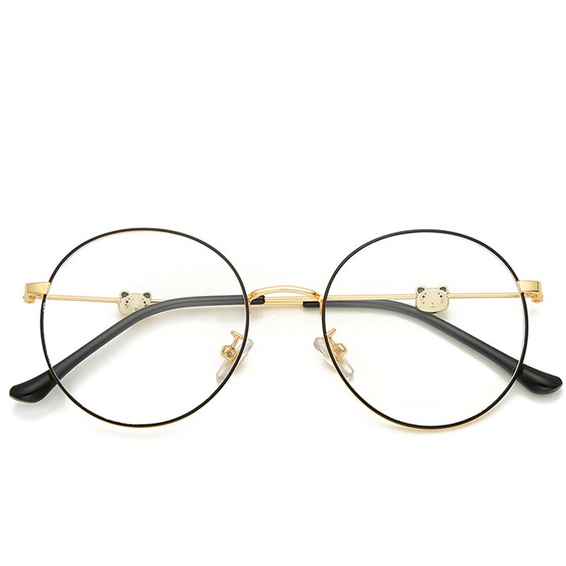 Mắt Kính 3D Gọng Kim Loại Chống Bức Xạ Và Ánh Sáng Xanh Hình Gấu Trúc Dễ Thương Cho Nữ