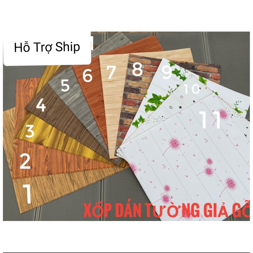 XỐP DÁN TƯỜNG GIẢ GỖ CAO CẤP - KHỔ LỚN 77 X 70 CM LOẠI 1