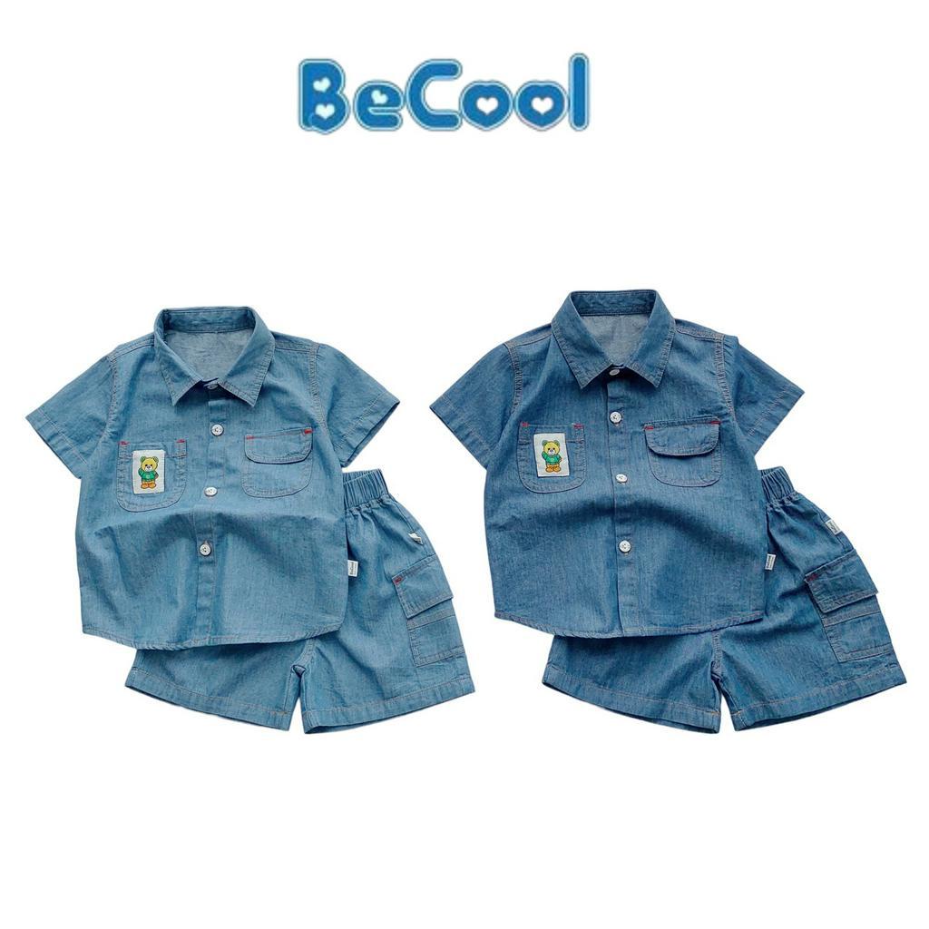 Set Bò Cộc Tay Bé Trai ,Bộ Bò Gấu BeCool Chất Mềm Mỏng Mịn Cao Cấp Cho Bé Từ 9-26kg