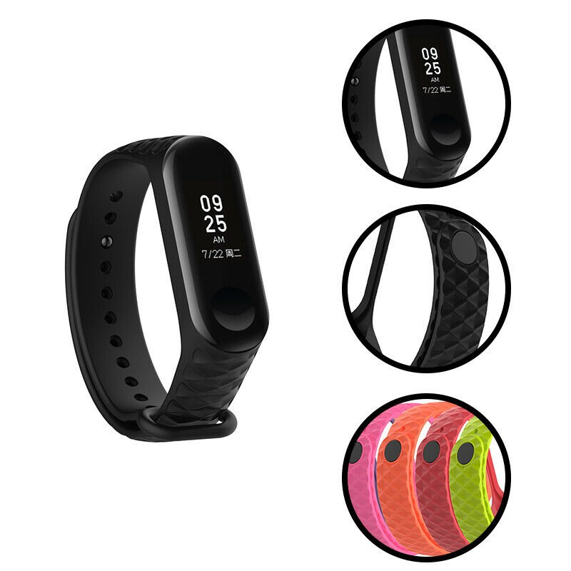 Dây Đeo Vòng Đeo Tay Thông Minh Xiaomi Mi Band 3 / Mi Band 4 Vân Kim Cương Diamond