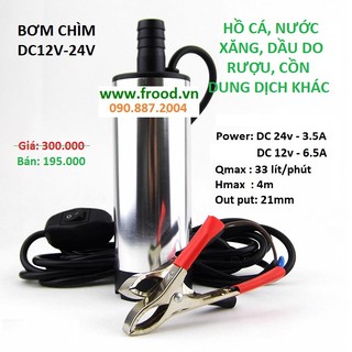 Bơm chìm mini 12v, 24v-84w