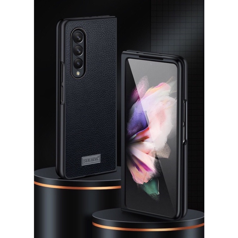 Ốp lưng Sulada Vân da 2 mảnh cho samsung Z Fold 4, Z fold 2, Z Fold 3 5G lịch lãm sang trọng