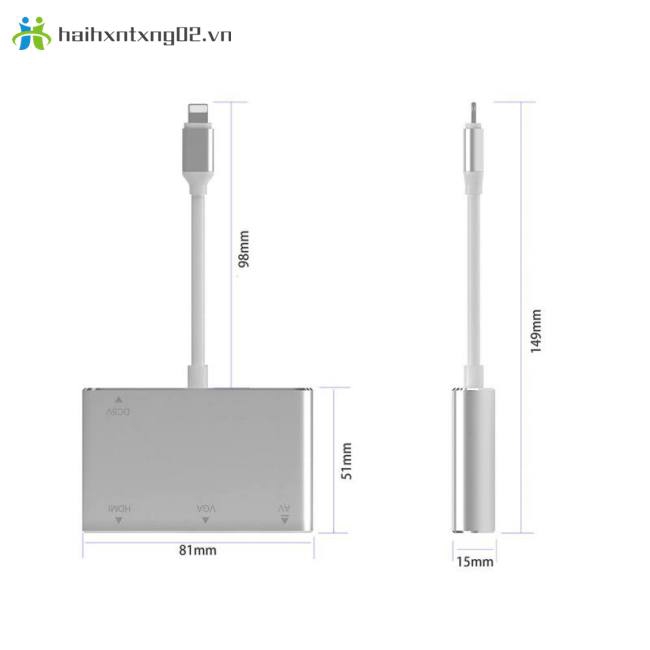 Converter For Lightning to HDMI VGA AV Jack Audio TV Adapter Cable For iPhone X iPhone 8 7 7 Plus 6