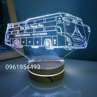Đèn led 3D 16 màu xe khách- Quà tặng đèn ngủ, trang trí, khắc tên theo yêu cầu