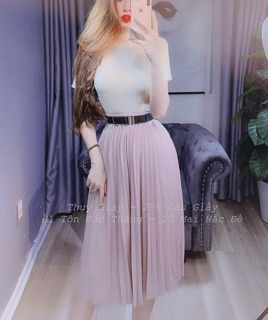 ⚡️siêu hot⚡️chân váy xếp ly cạp chun