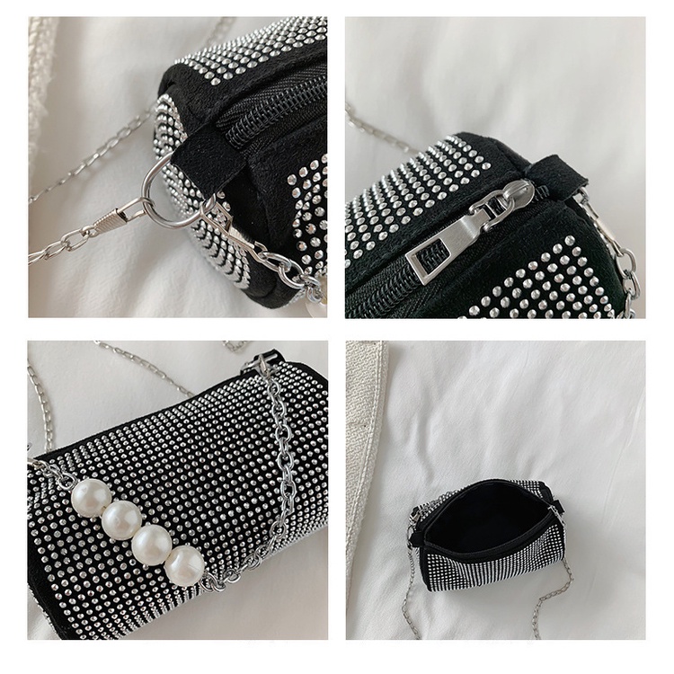Túi Xách JASMIN NOIR Đeo Vai Đính Ngọc Trai Thời Trang Dành Cho Nữ