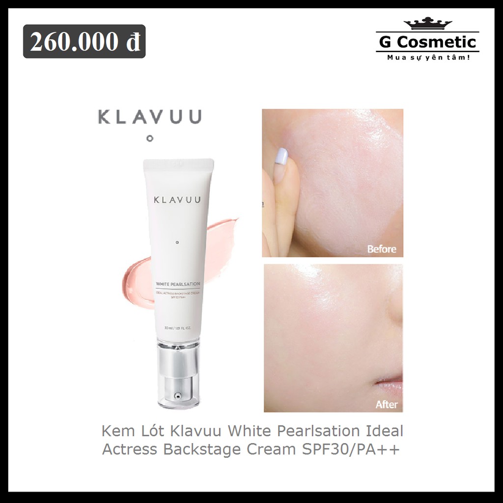 Kem Lót Đa Chức Năng &quot;5 In 1&quot; Klavuu White Pearlsation Ideal Actress Backstage Cream SPF30/PA++