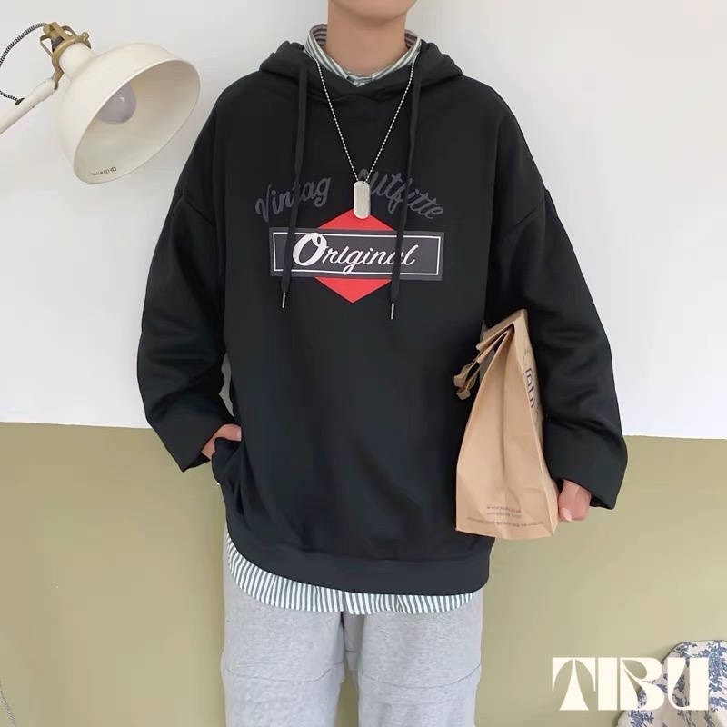 Áo Khoác Hoodie Nỉ Có Mũ Form Rộng original TIBU, Nhiều Màu Unisex Nam Nữ Ulzzang