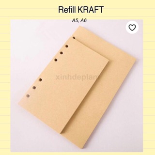 Giấy refill kraft phong cách vintage loại dày cho sổ còng Planner
