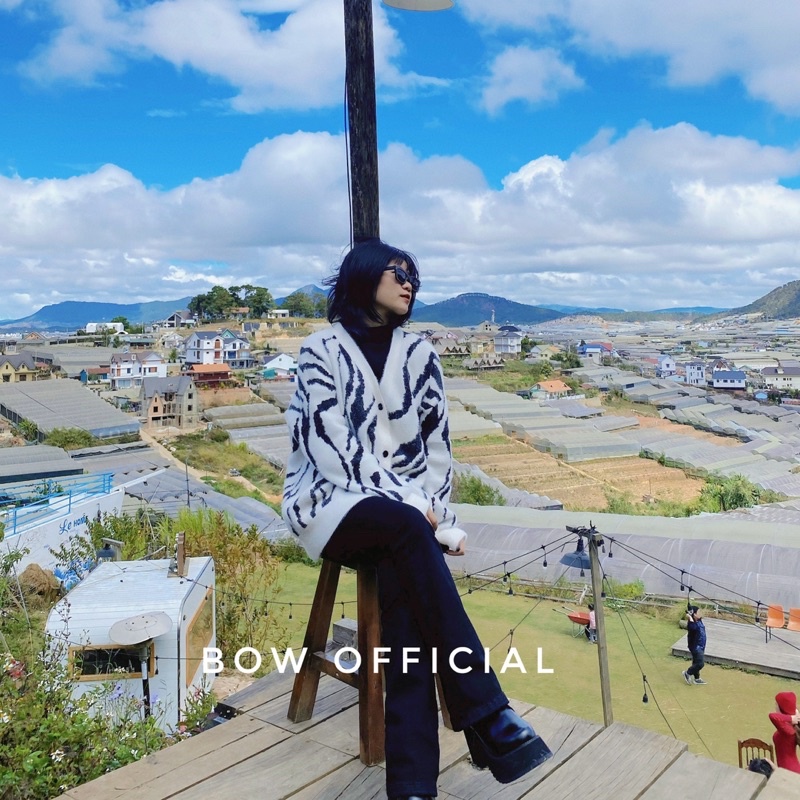 Áo Cadigan Len Ngựa Vằn - Ảnh Thật