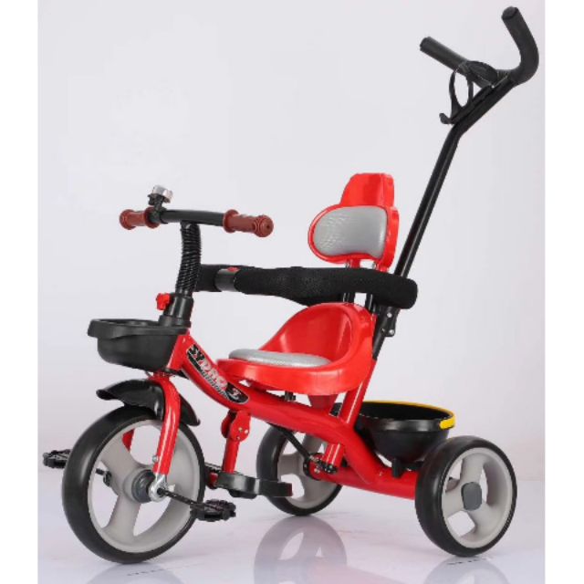 Xe đạp 3 bánh có cần điều hướng - yên da cho bé