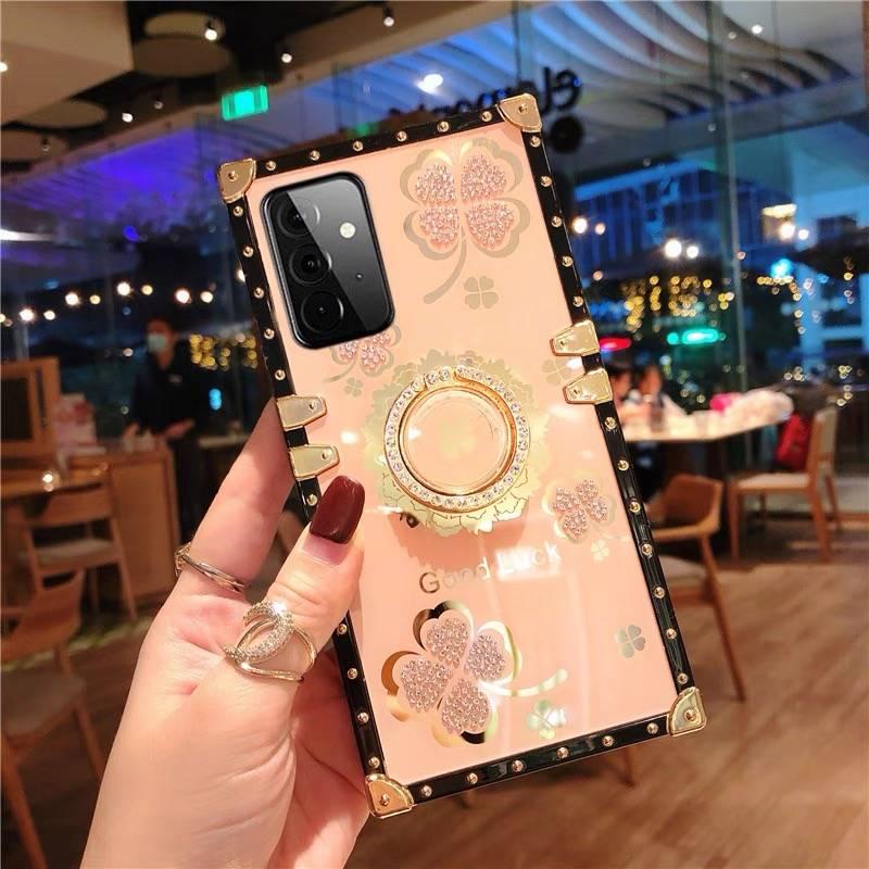 Ốp Điện Thoại Hình Cỏ Bốn Lá Đính Đá Chống Sốc Cho Samsung A53 A33 A23 A73