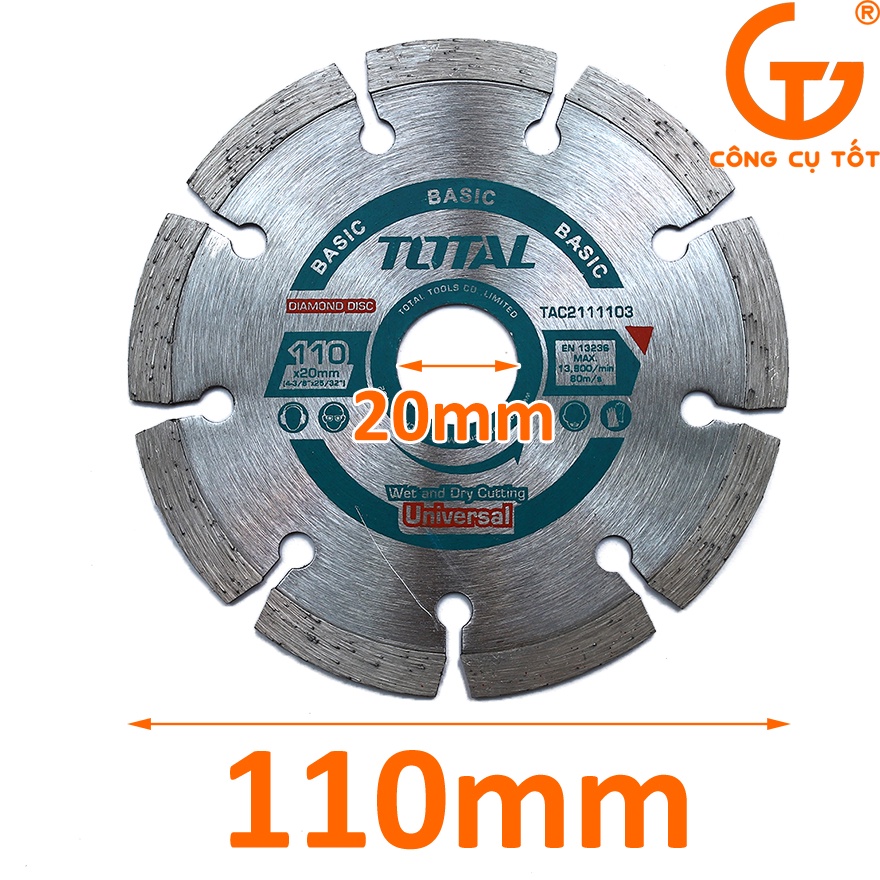 Đĩa cắt đá khô 110mm Total TAC2111103