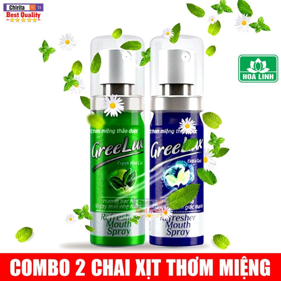 Combo 2 Chai Xịt Thơm Miệng Thảo Dược GREELUX - Khử Hôi Miệng, Dược Phẩm Hoa Linh