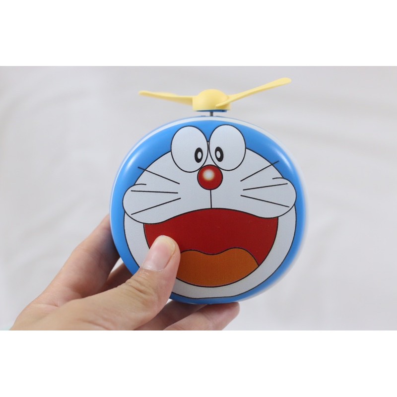 Quạt Sạc Dễ Thương Kèm Gương Có Đèn LED Doremon Doraemon