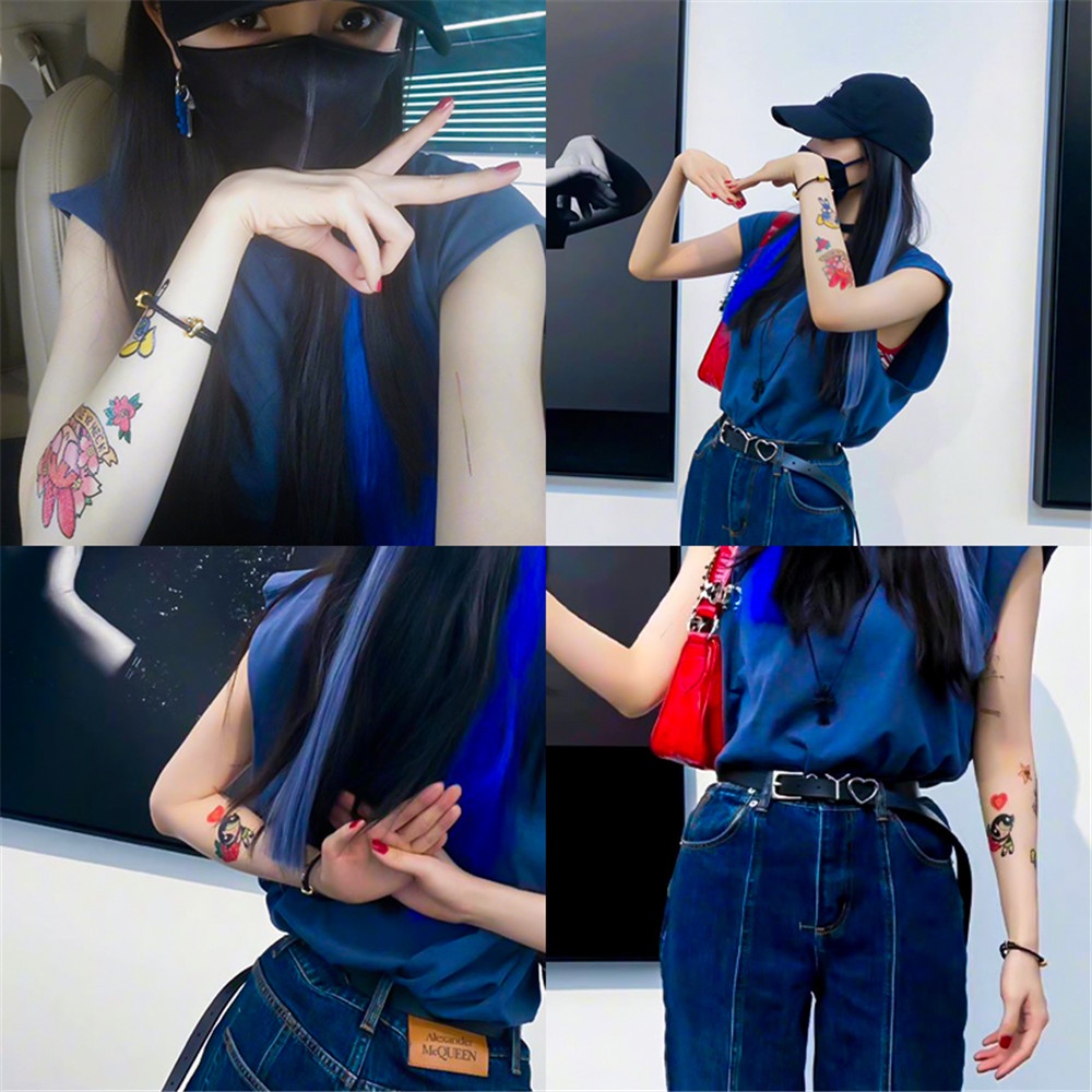 Bộ 17 Tấm Hình Xăm Dán Họa Tiết Hoạt Hình Powerpuff Girls Chống Nước Lâu Trôi Cho Nữ