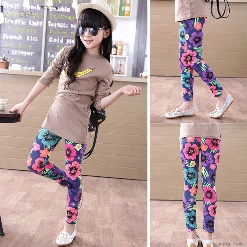 Quần legging phối nhiều họa tiết xinh xắn dành cho bé gái 2-14 tuổi