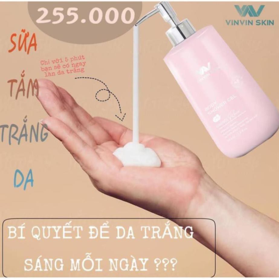 SỮA TẮM DƯỠNG TRẮNG DA HÀN QUỐC CHIẾT XUẤT HOA HỒNG - VINVIN SKIN TRẮNG HỒNG TỪ BÊN TRONG, NGĂN NGỪA LÃO HÓA DA.