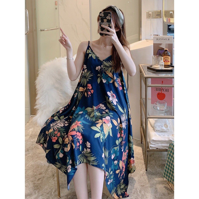 Đầm ngủ hai dây, váy maxi bigsize chất liệu mềm mịn mát | BigBuy360 - bigbuy360.vn