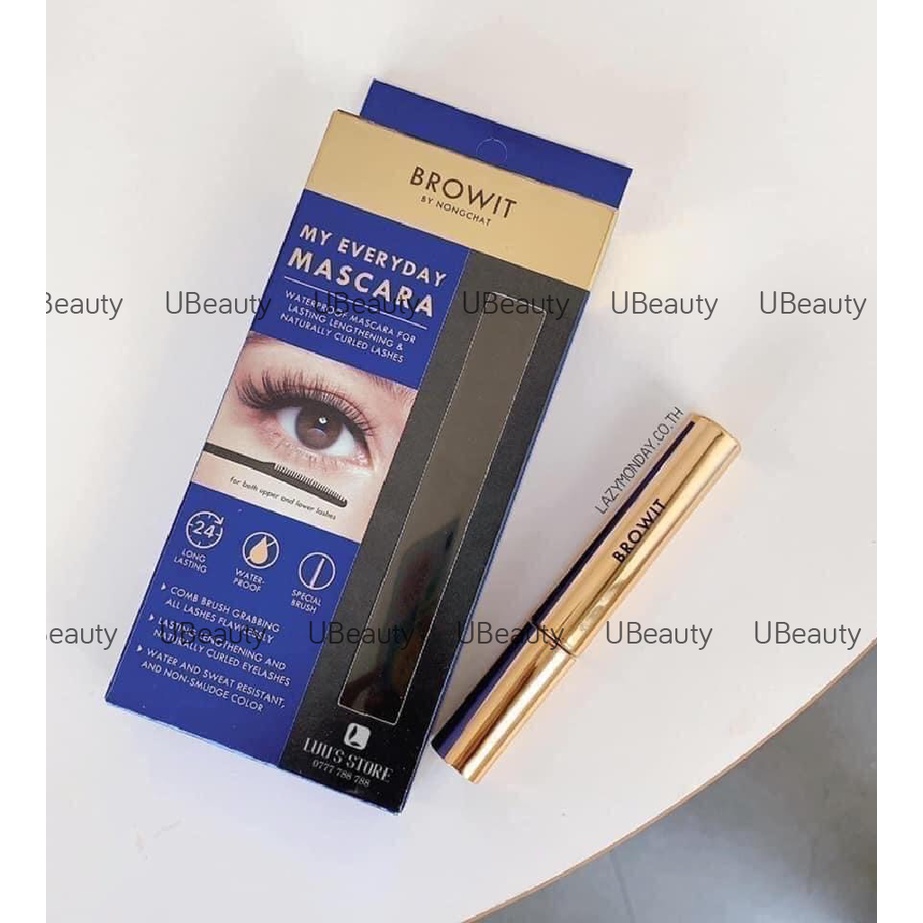 Mascara NongChat Browit Thái Lan làm dày, dài cong mi, chuyên dụng cho makeup