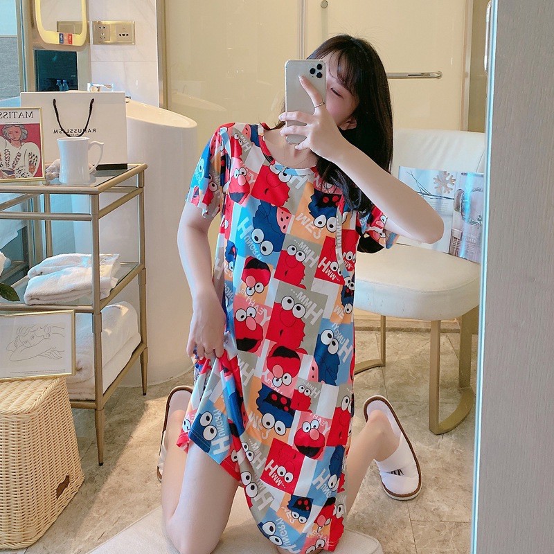 Đầm thun hoạt hình cute có size đại, nhiều màu | BigBuy360 - bigbuy360.vn